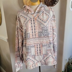 Hooey Women's Roomy Aztec Hoodie Sz L